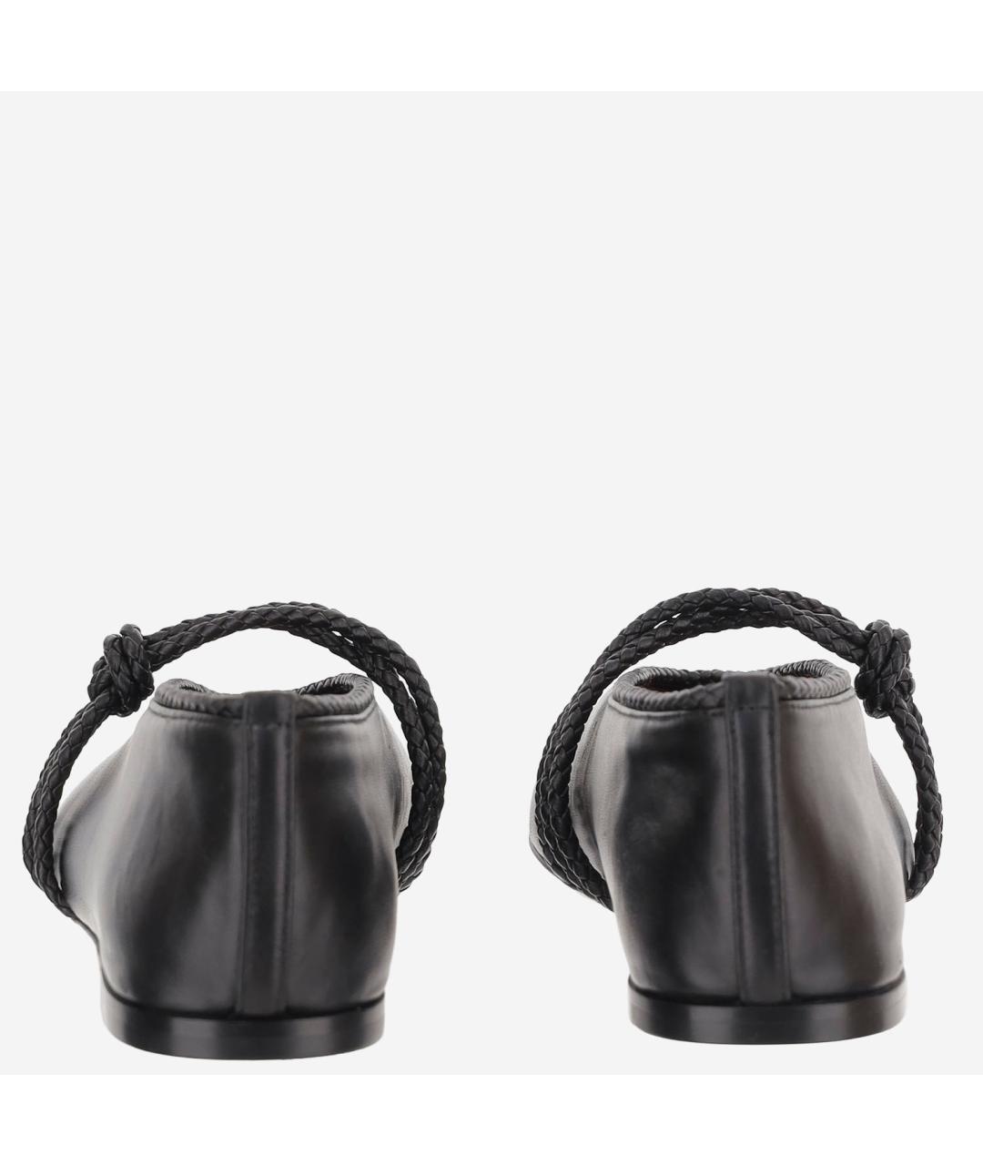 BOTTEGA VENETA Черные кожаные балетки, фото 3