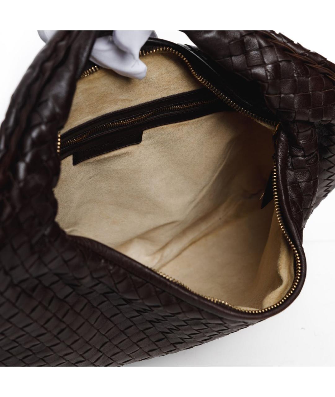 BOTTEGA VENETA Коричневая кожаная сумка с короткими ручками, фото 8