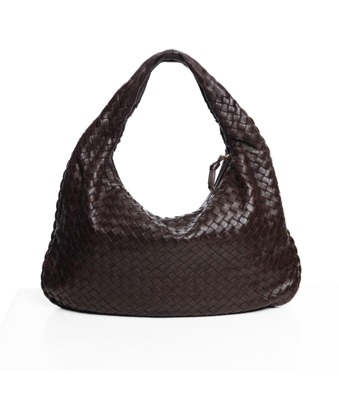 BOTTEGA VENETA Коричневая кожаная сумка с короткими ручками, фото 2