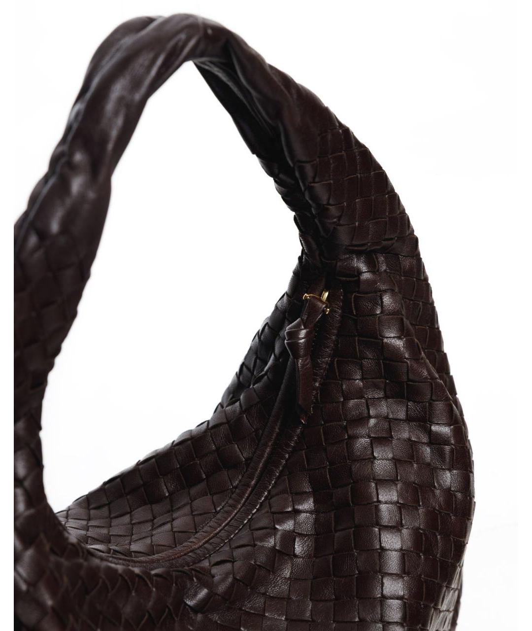 BOTTEGA VENETA Коричневая кожаная сумка с короткими ручками, фото 7