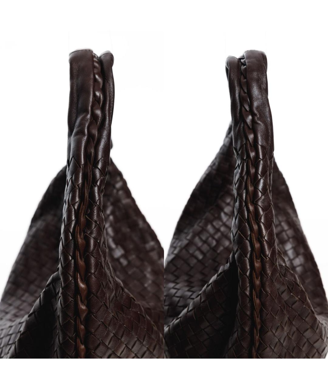 BOTTEGA VENETA Коричневая кожаная сумка с короткими ручками, фото 4