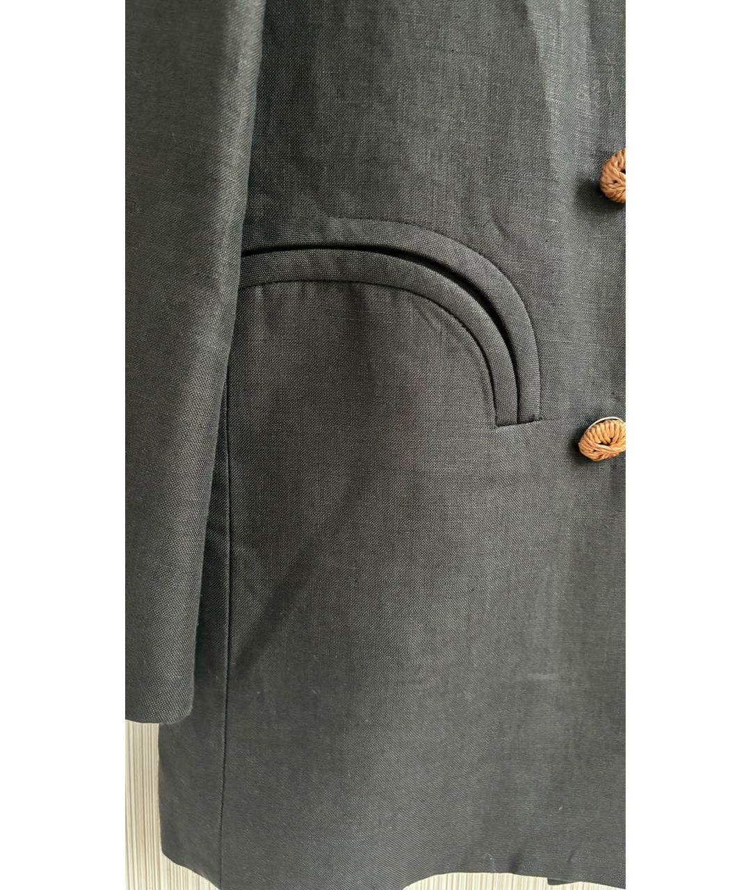 BLAZE MILANO Черный льняной жакет/пиджак, фото 3