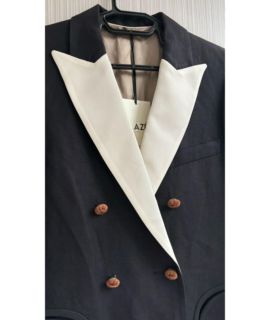 BLAZE MILANO Черный льняной жакет/пиджак, фото 4