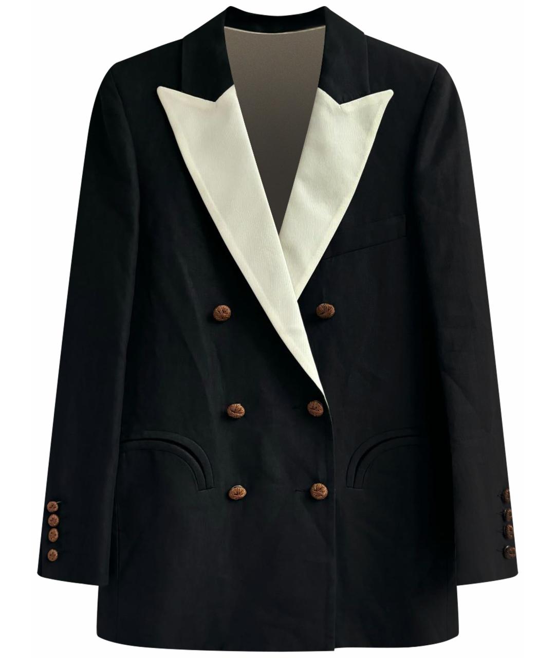 BLAZE MILANO Черный льняной жакет/пиджак, фото 1