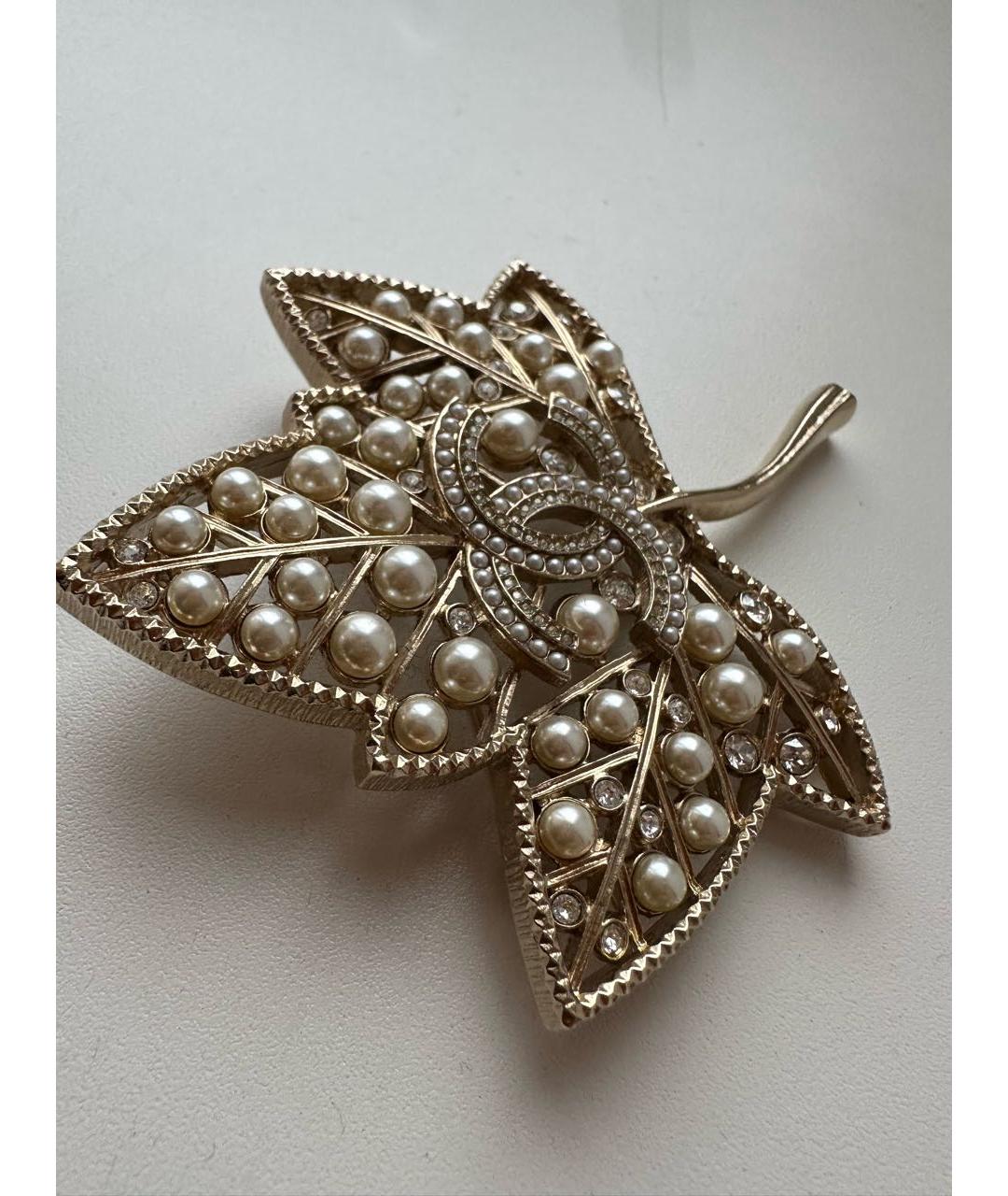 CHANEL Золотая металлическая булавка / брошь, фото 3