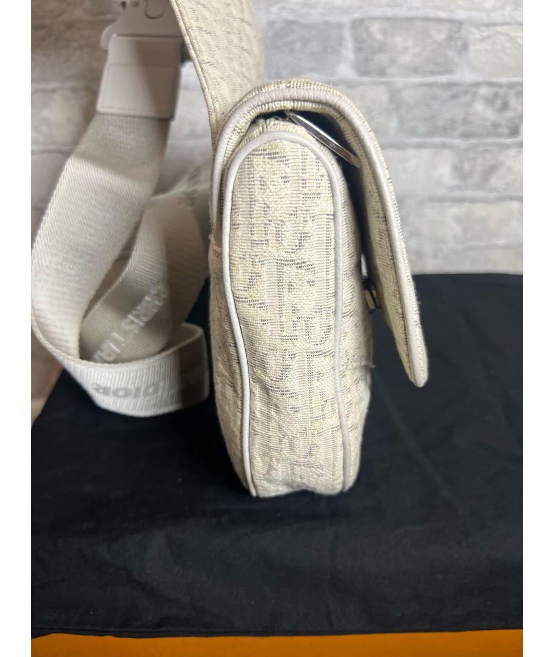 CHRISTIAN DIOR Бежевая жаккардовая сумка на плечо, фото 5