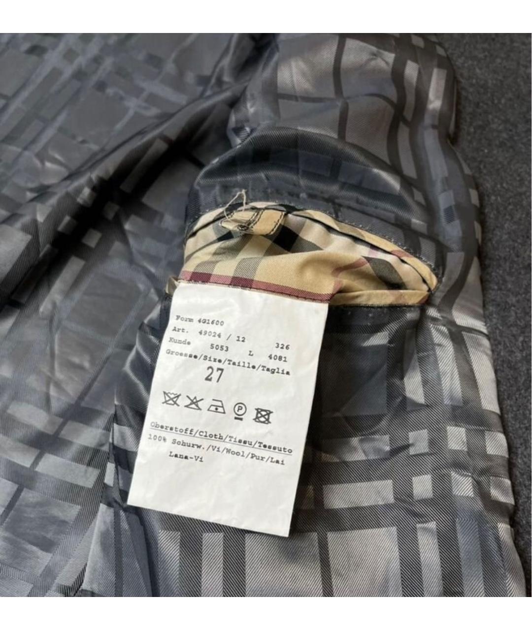 BURBERRY Серое шерстяное пальто, фото 8