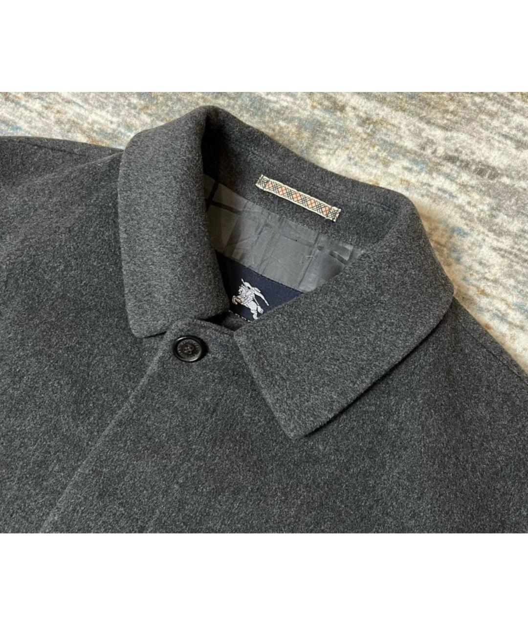 BURBERRY Серое шерстяное пальто, фото 3