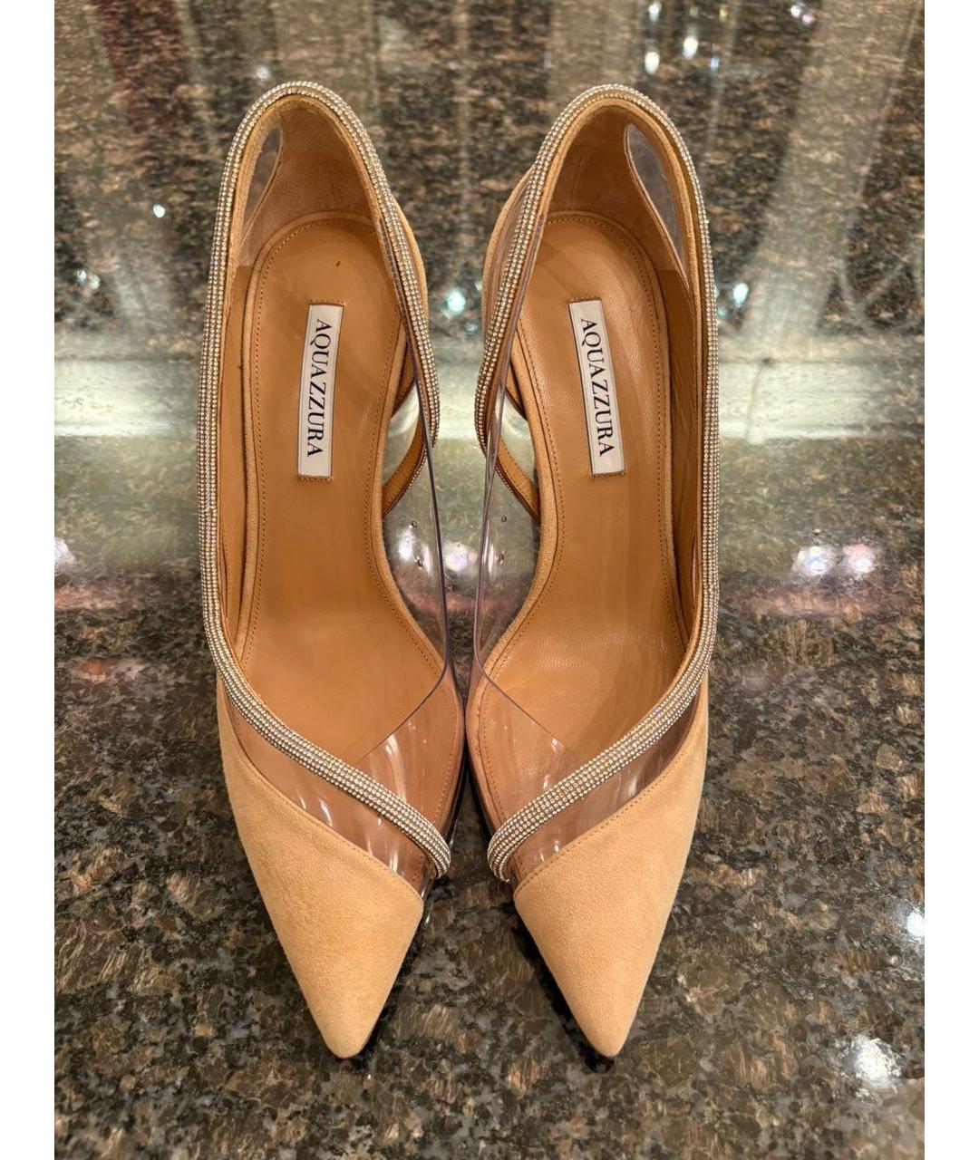 AQUAZZURA Бежевые замшевые туфли, фото 2