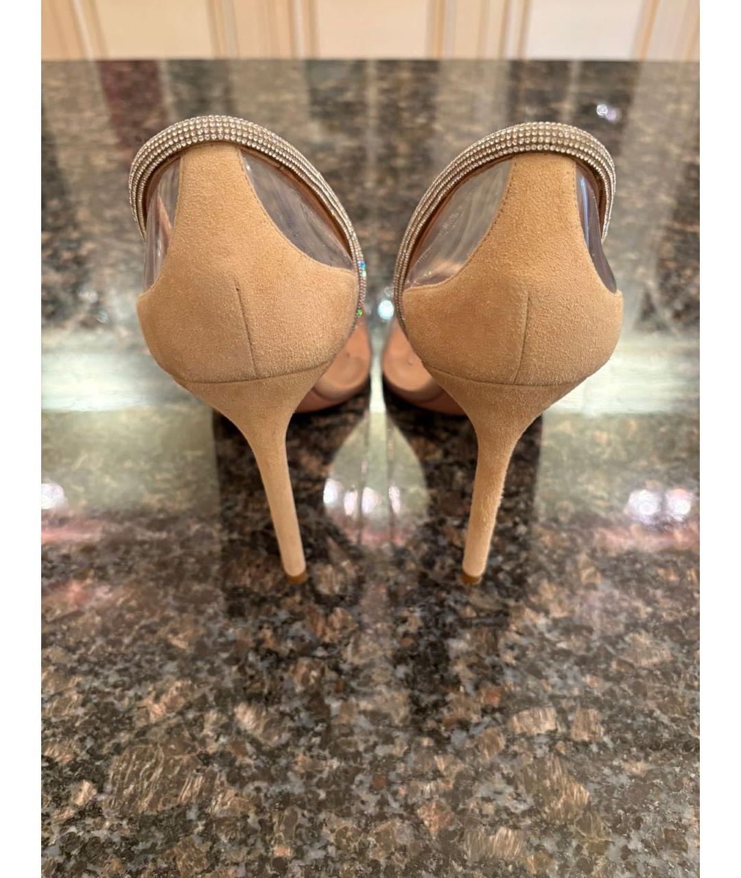 AQUAZZURA Бежевые замшевые туфли, фото 3