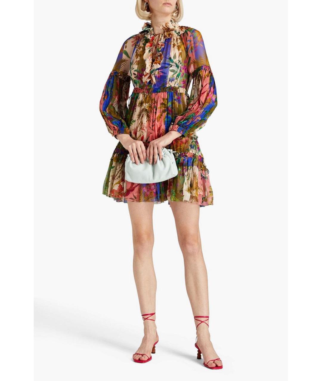 ZIMMERMANN Мульти шелковое коктейльное платье, фото 2