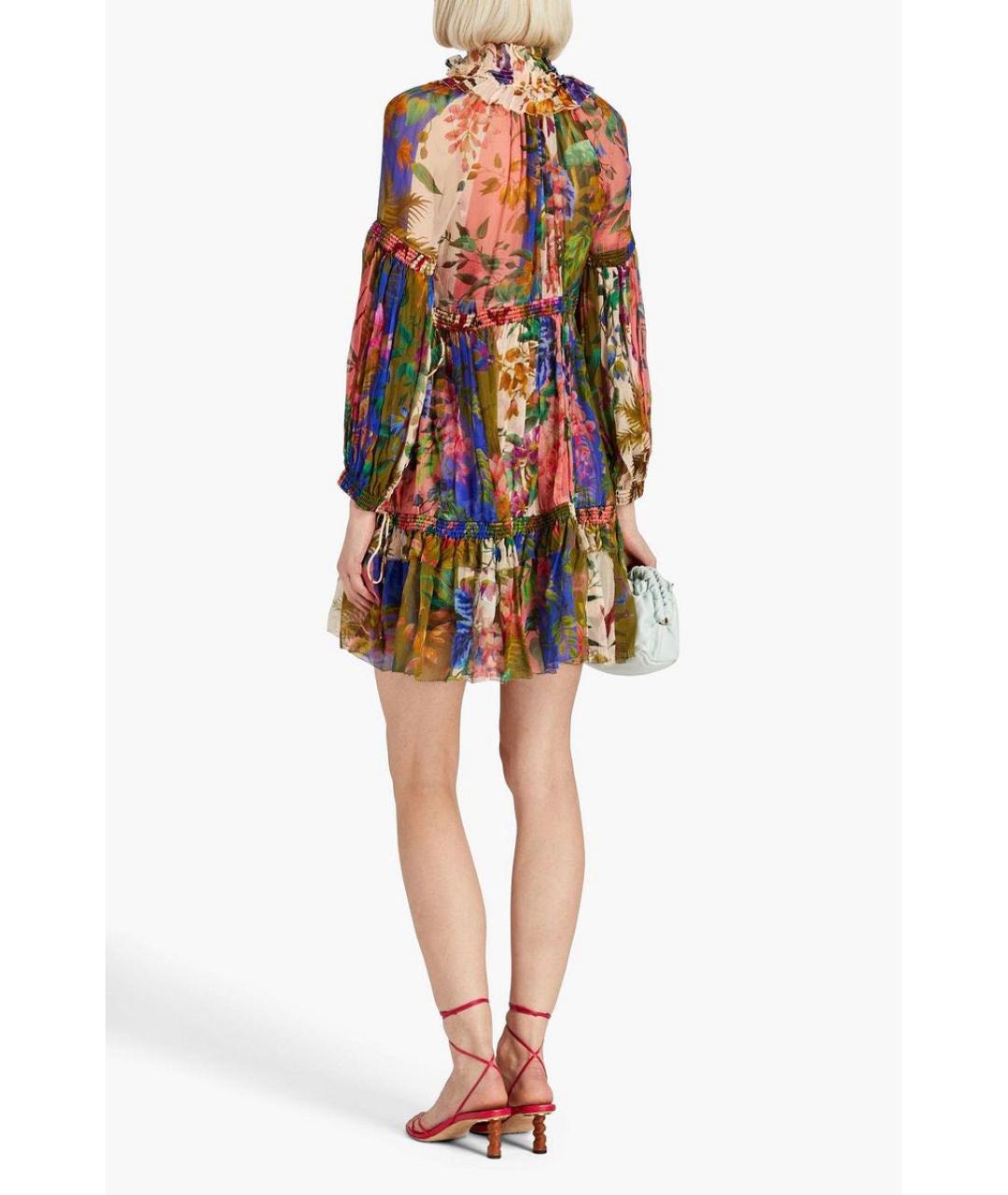 ZIMMERMANN Мульти шелковое коктейльное платье, фото 3