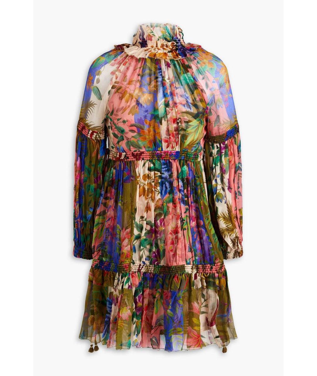 ZIMMERMANN Мульти шелковое коктейльное платье, фото 5