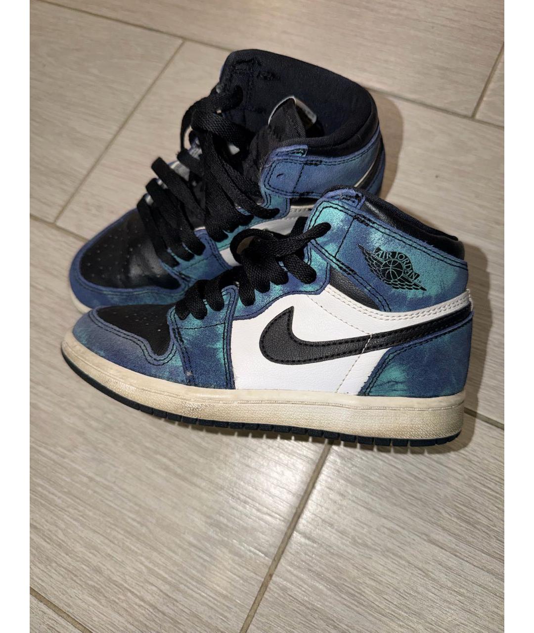 JORDAN Бирюзовые кожаные кеды, фото 5