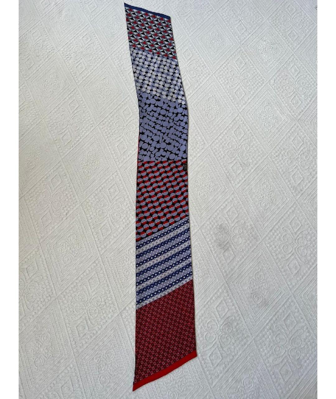 HERMES Синий шелковый шарф, фото 3