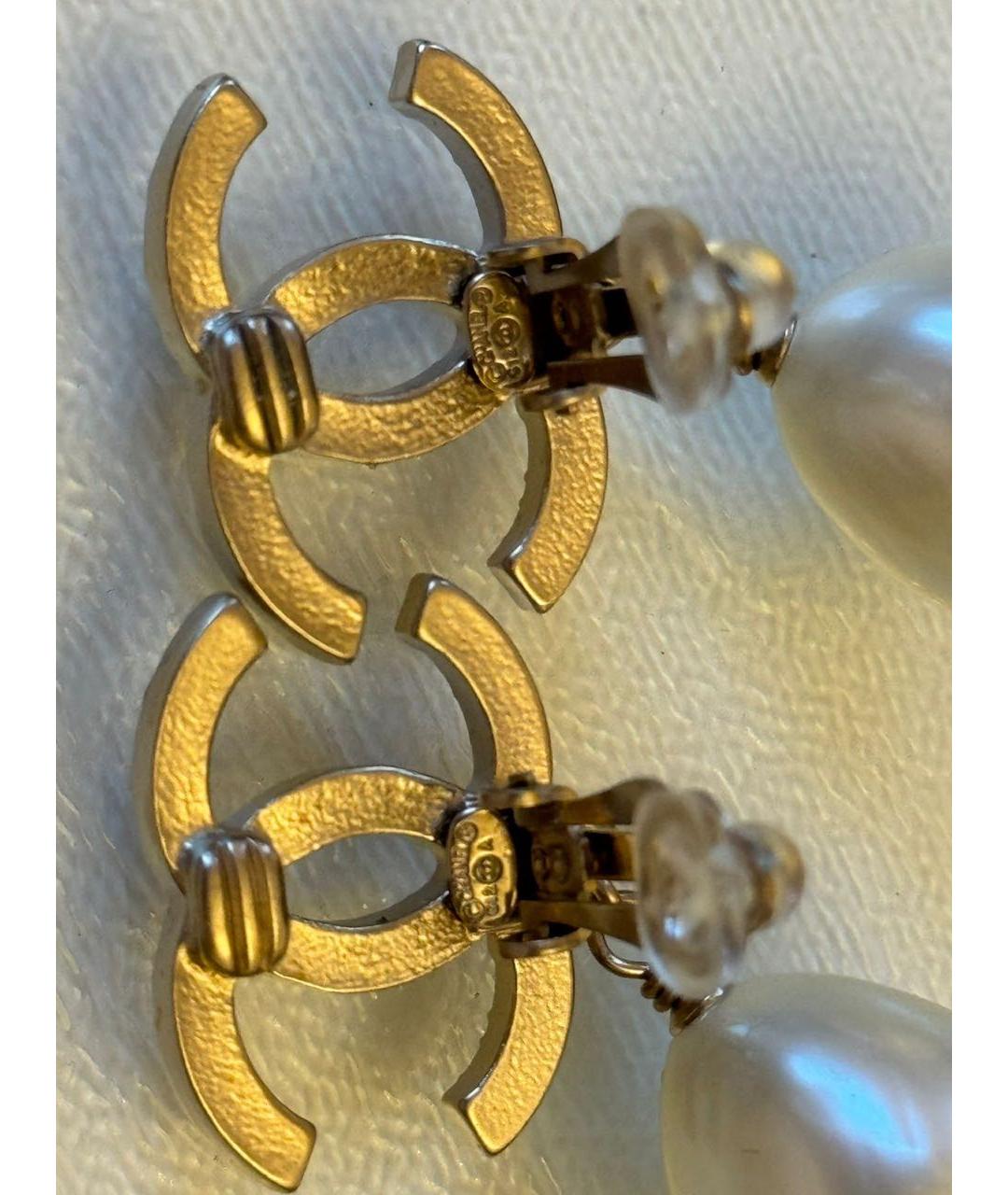 CHANEL Золотые жемчужные серьги, фото 3