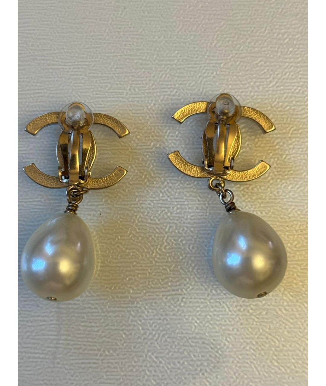 CHANEL Золотые жемчужные серьги, фото 2
