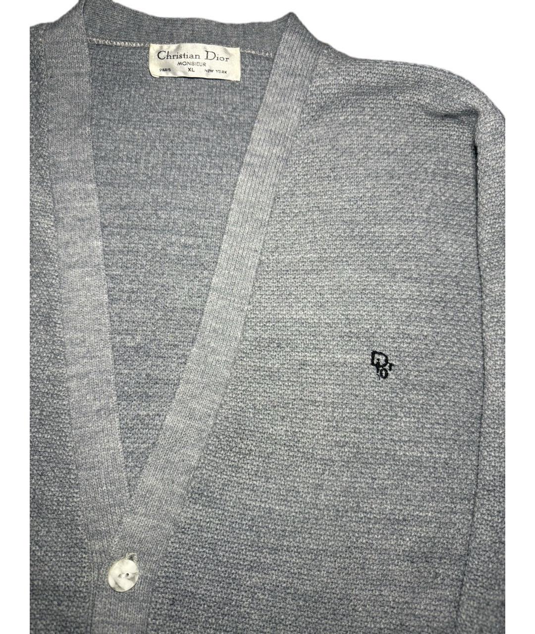 CHRISTIAN DIOR Серый хлопковый кардиган, фото 4