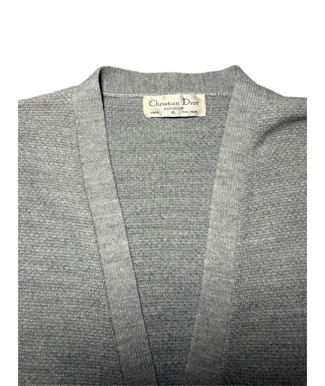 CHRISTIAN DIOR Серый хлопковый кардиган, фото 3