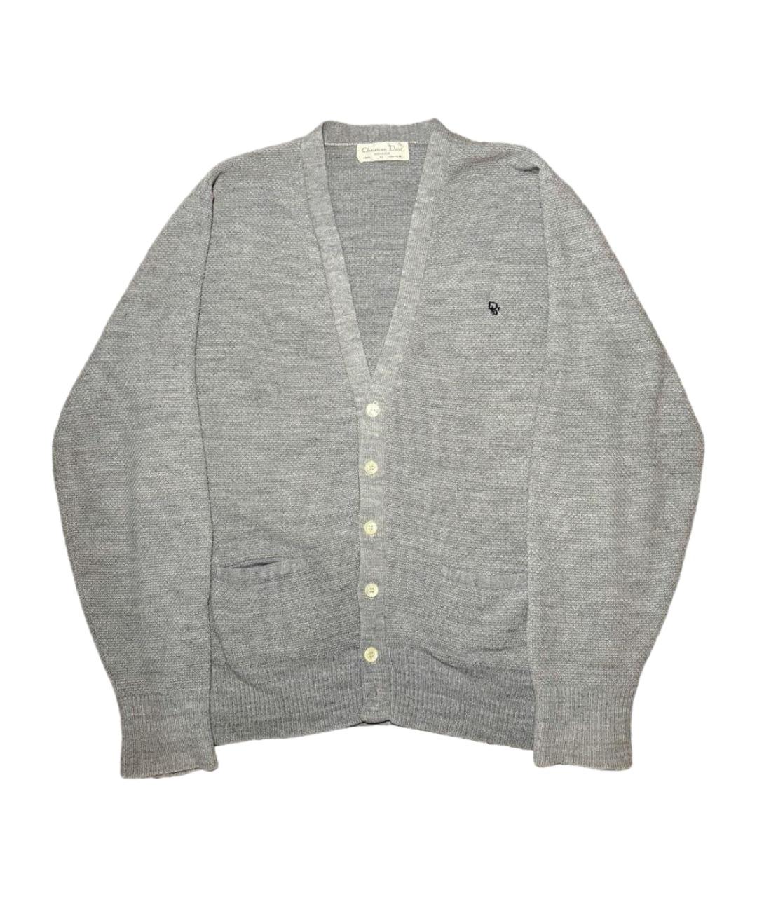 CHRISTIAN DIOR Серый хлопковый кардиган, фото 1