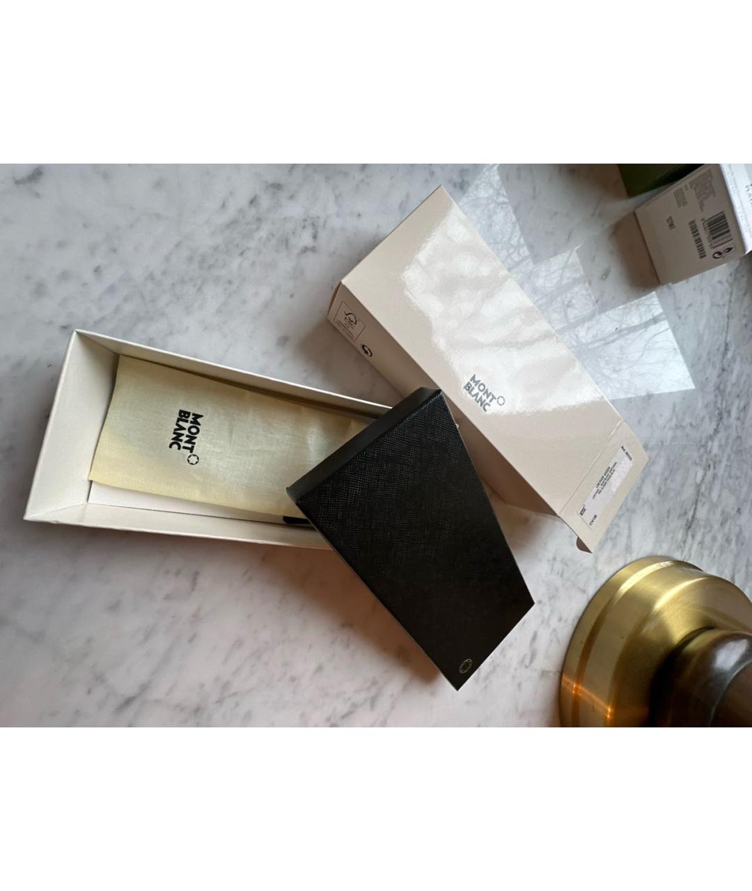 MONTBLANC Голубая кожаная шариковая ручка, фото 7