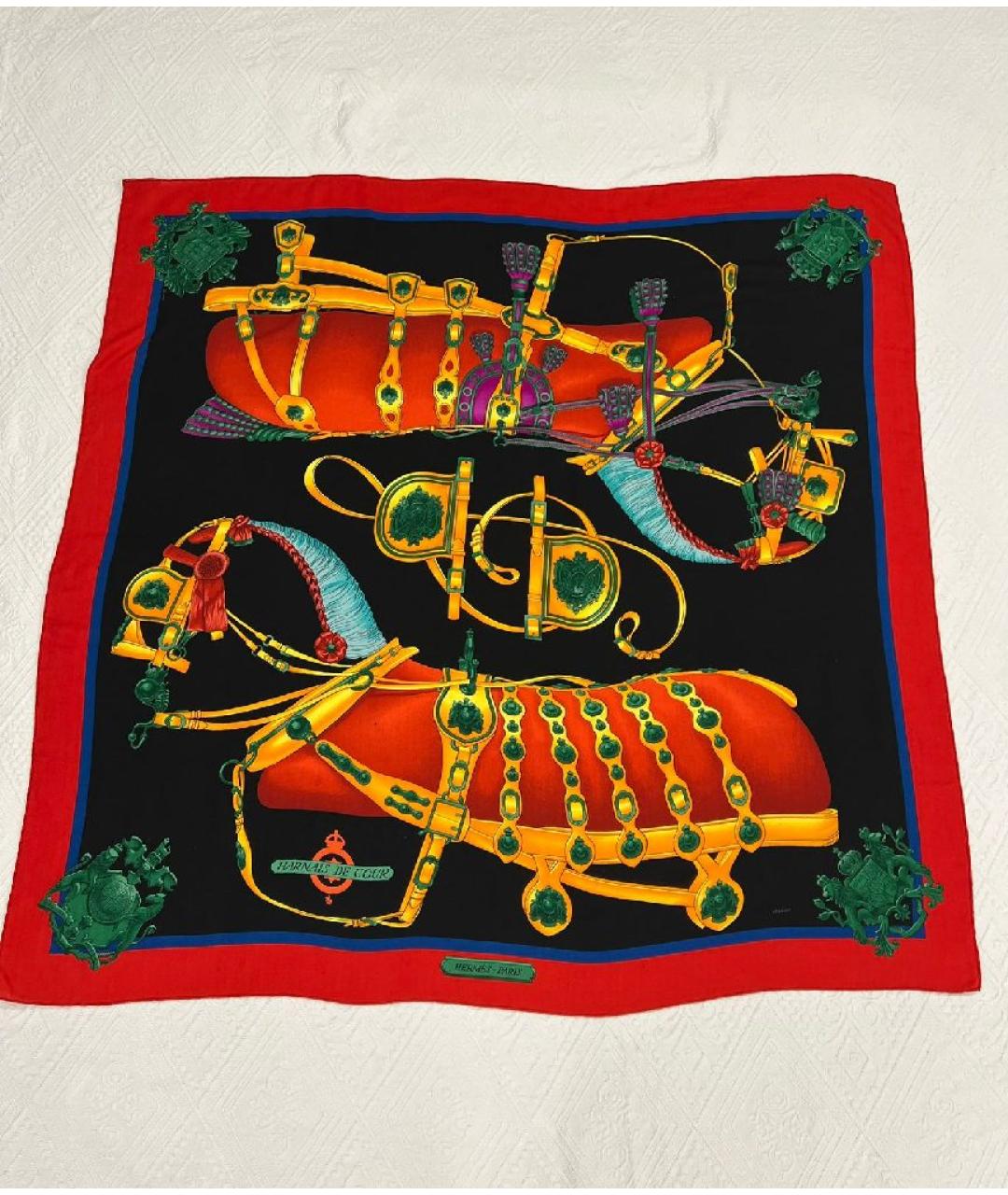 HERMES Мульти шелковый платок, фото 9