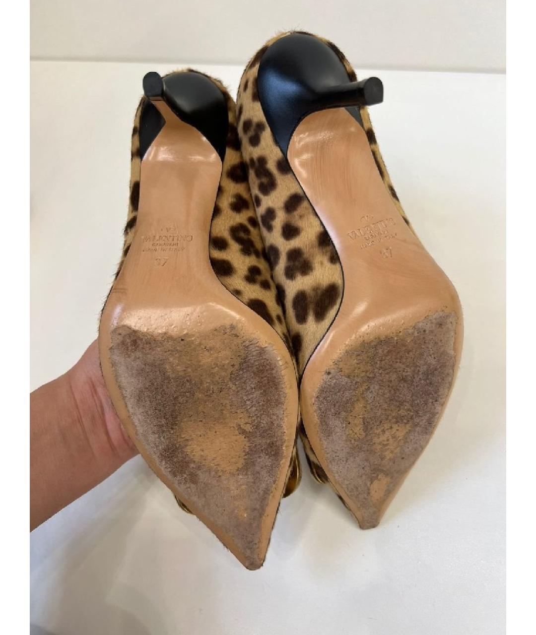 VALENTINO Коричневые текстильные туфли, фото 6