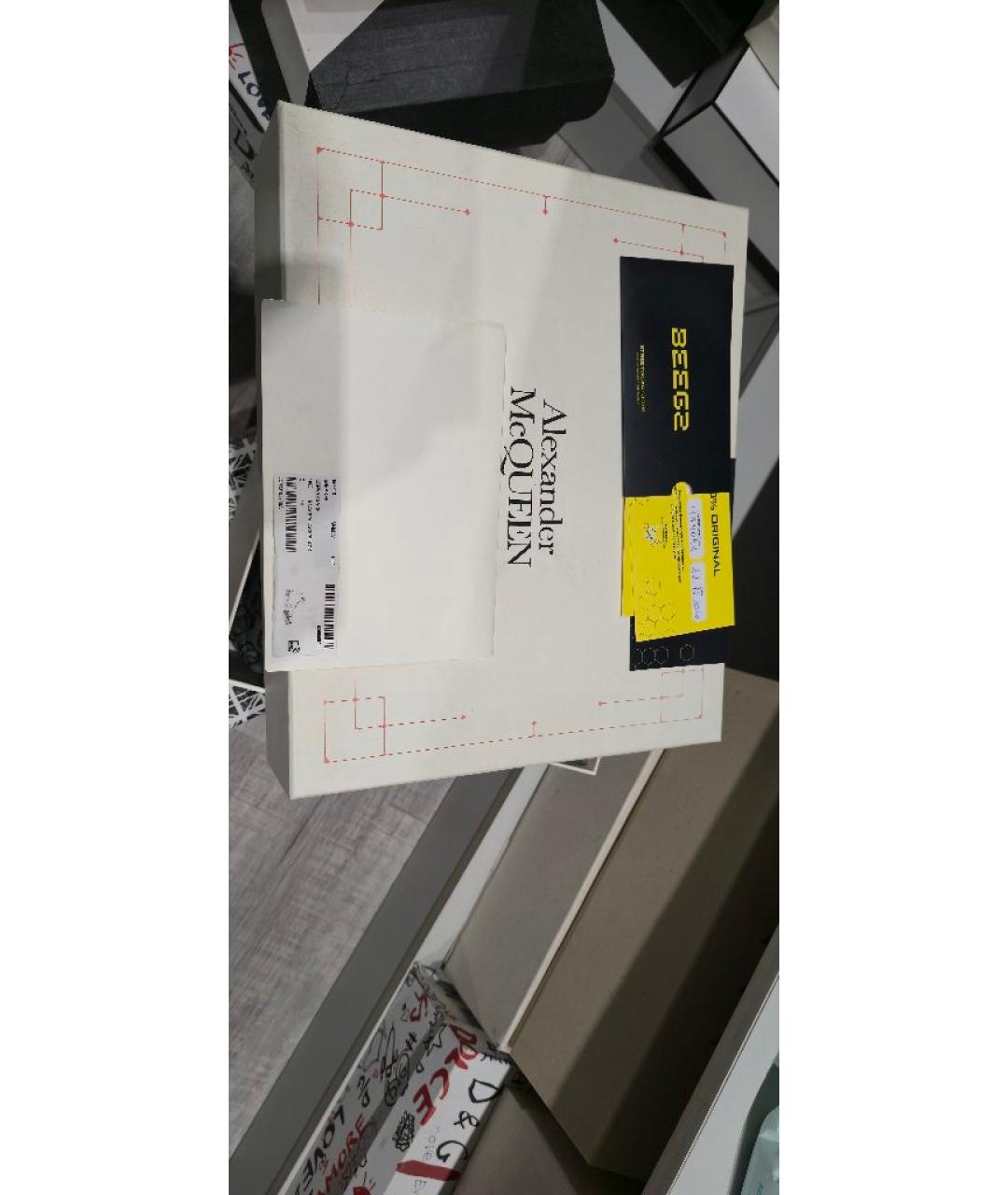 ALEXANDER MCQUEEN Темно-синие текстильные высокие ботинки, фото 4