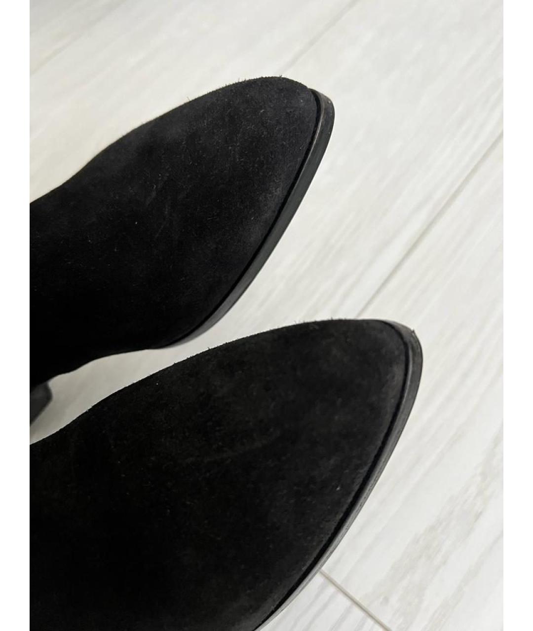 PRADA Черные замшевые сапоги, фото 3