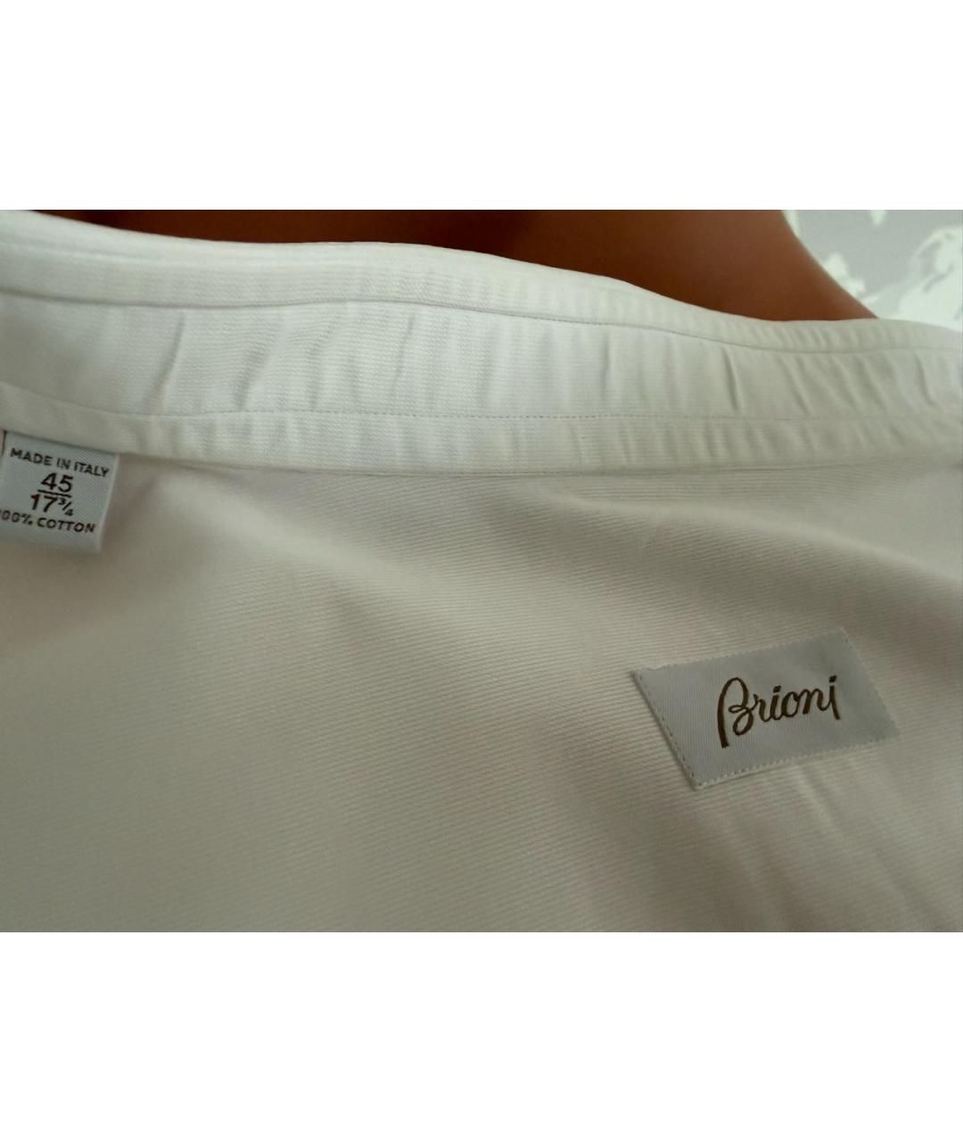 BRIONI Белая хлопковая классическая рубашка, фото 4