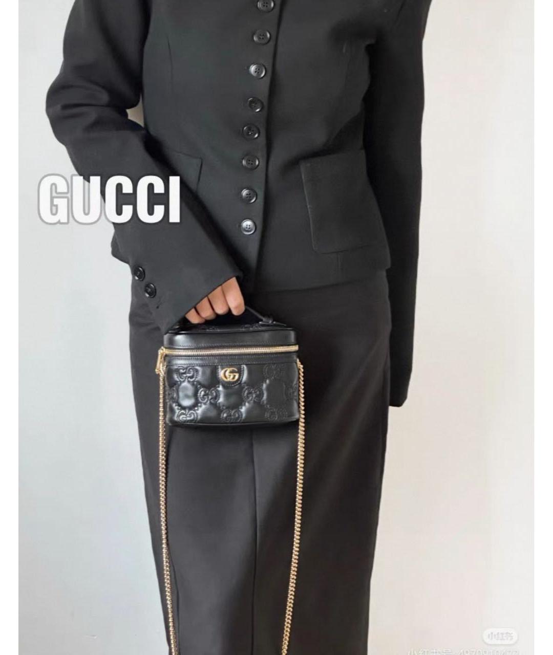 GUCCI Черная кожаная сумка через плечо, фото 6