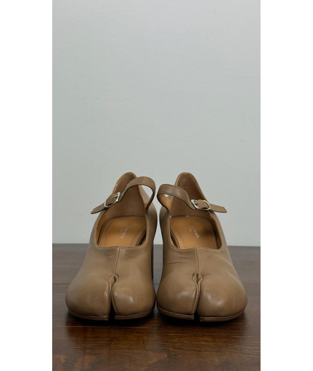 MAISON MARGIELA Бежевые кожаные ботинки, фото 2