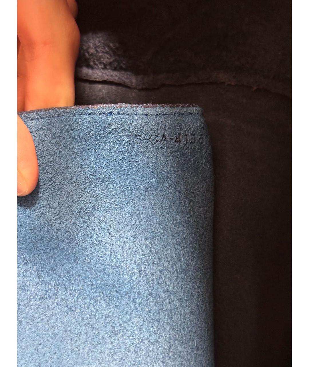 CELINE Темно-синяя кожаная сумка с короткими ручками, фото 5