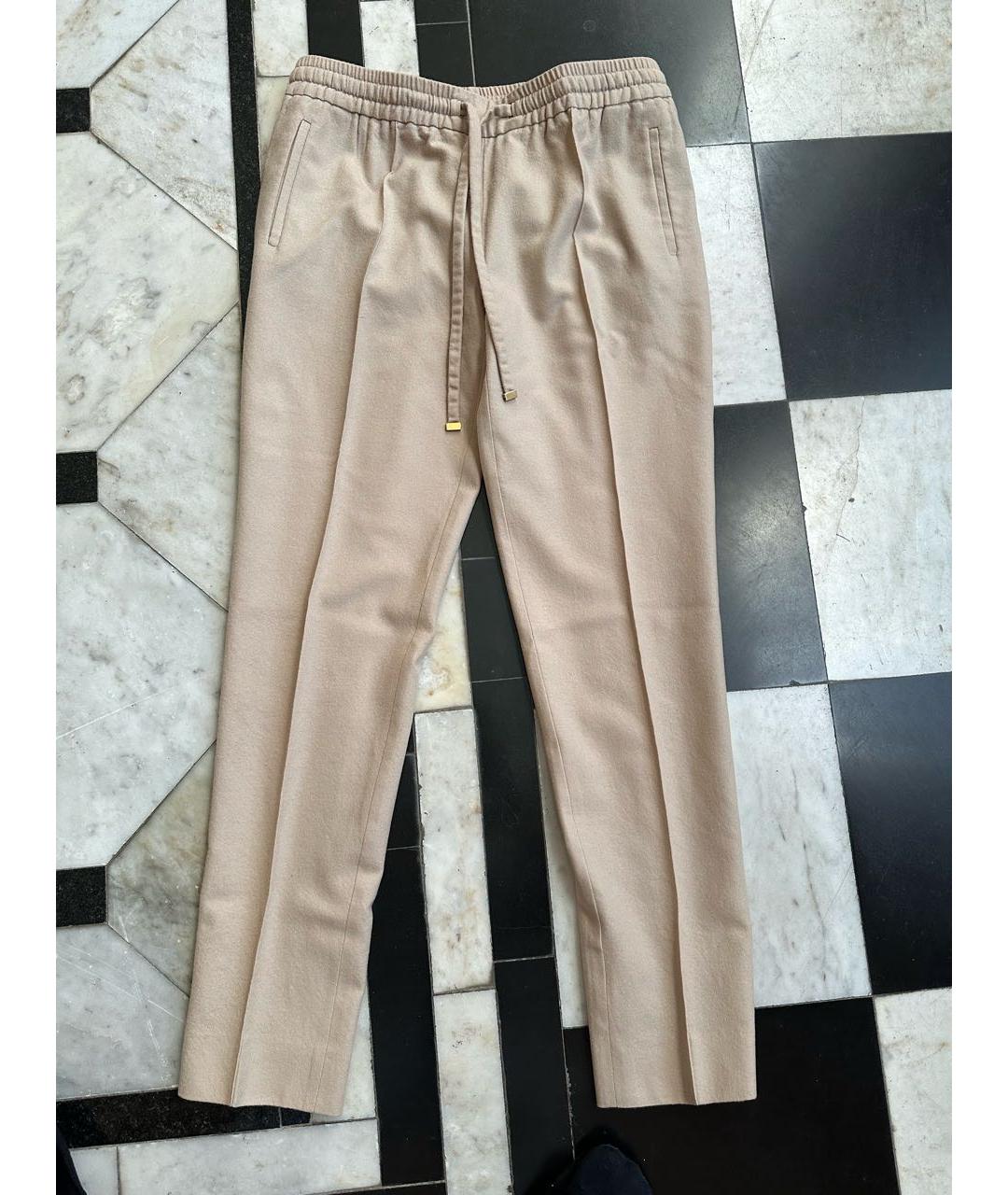 GUCCI Бежевые шерстяные брюки узкие, фото 3