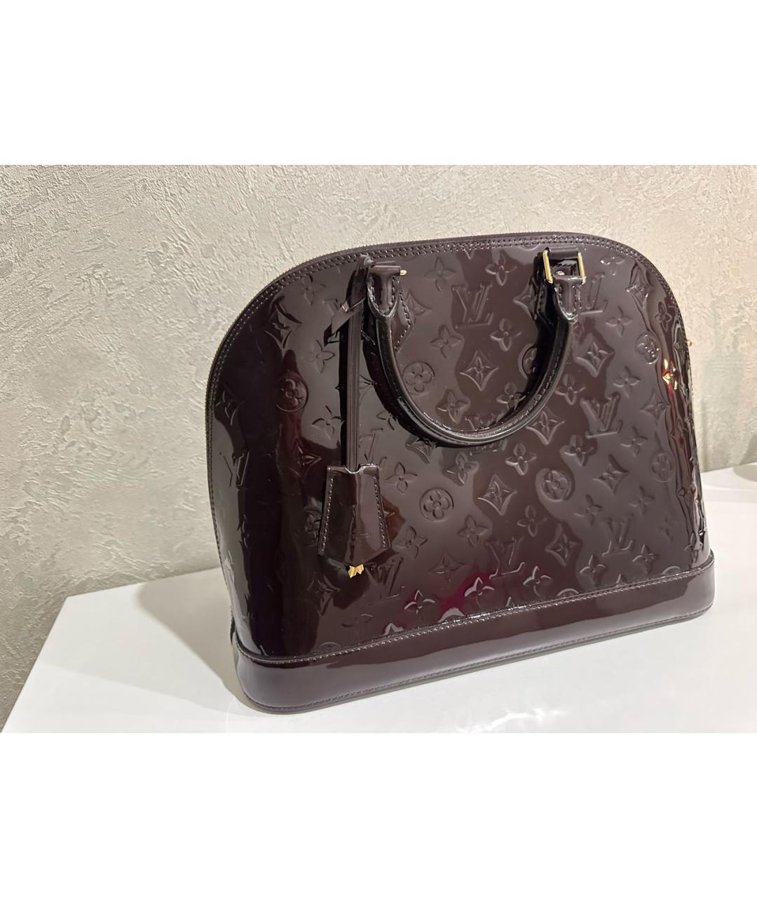 LOUIS VUITTON Бордовая сумка с короткими ручками из лакированной кожи, фото 7