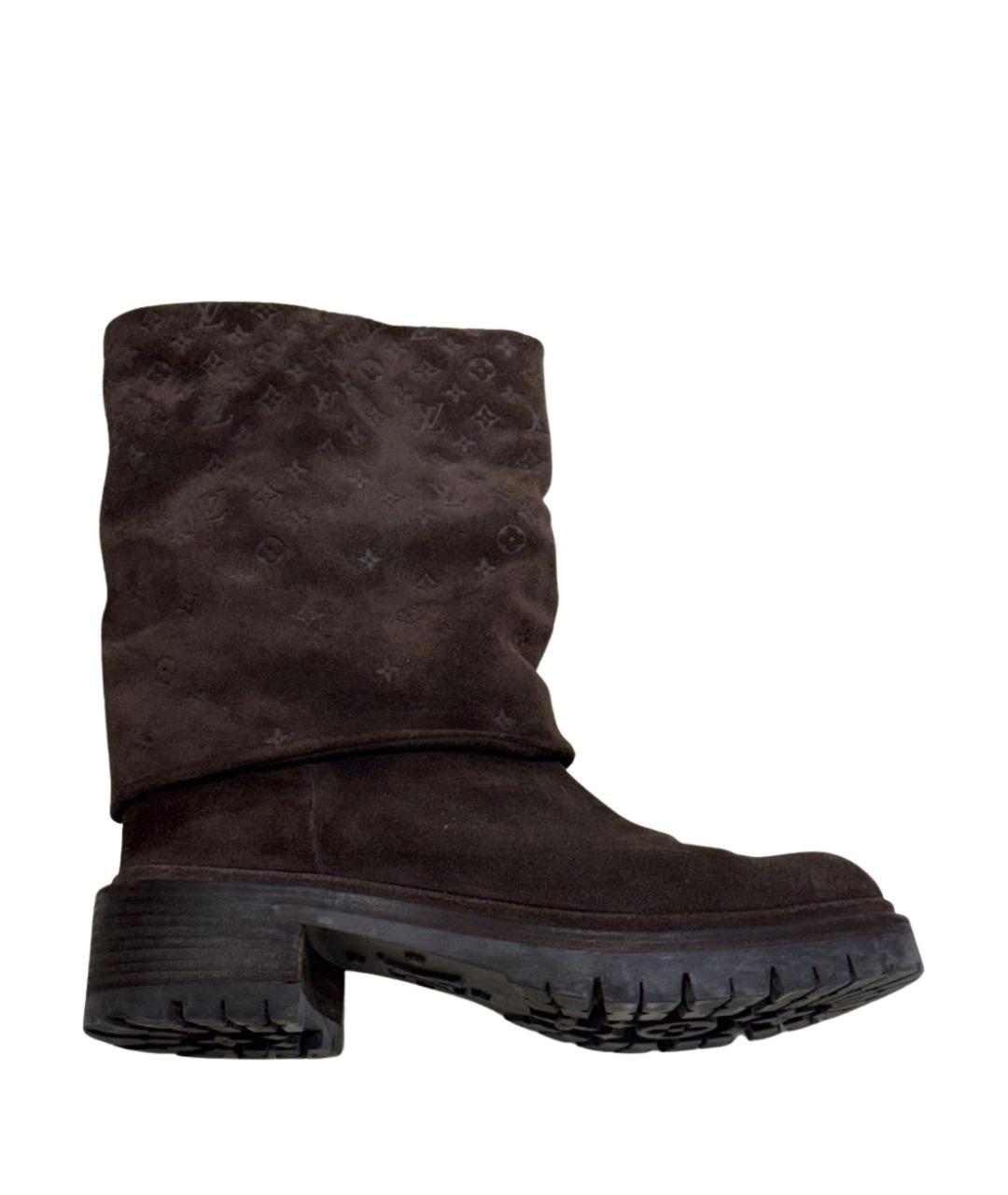 LOUIS VUITTON Коричневые замшевые полусапоги, фото 1