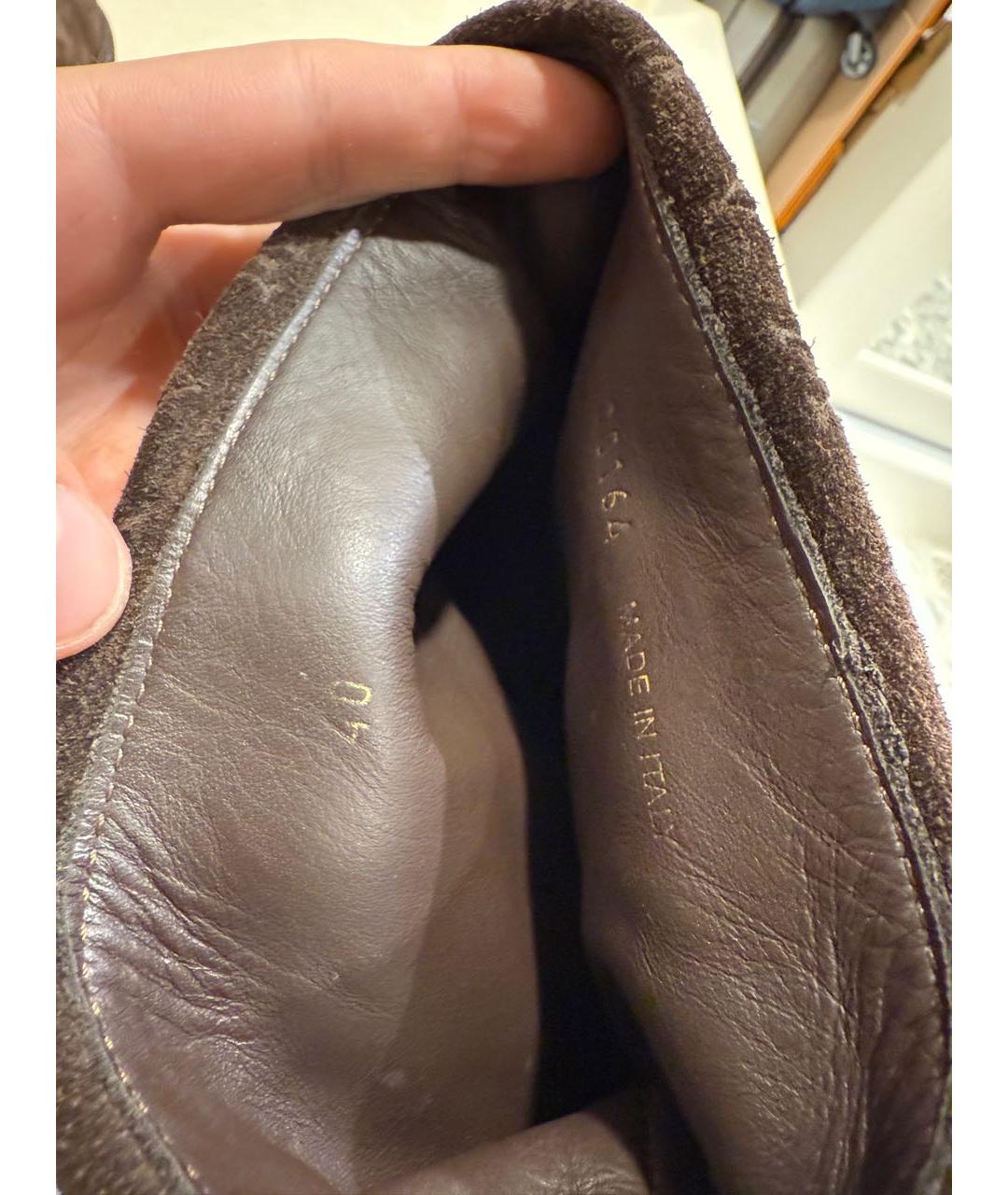 LOUIS VUITTON Коричневые замшевые полусапоги, фото 7