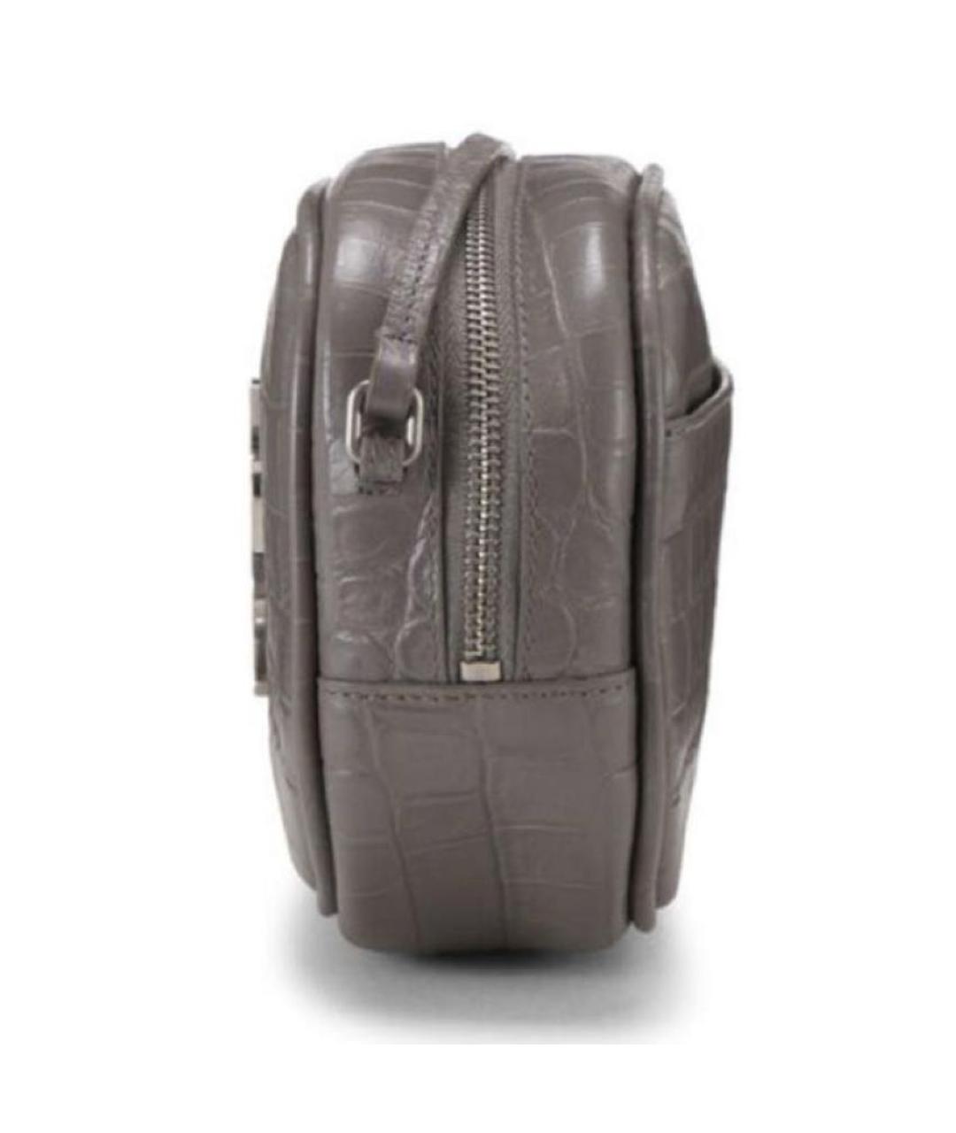 SAINT LAURENT Антрацитовая кожаная сумка через плечо, фото 7