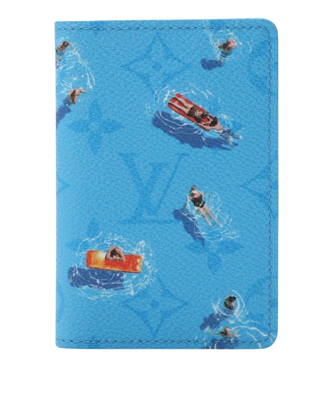 LOUIS VUITTON Голубой кожаный кошелек, фото 1