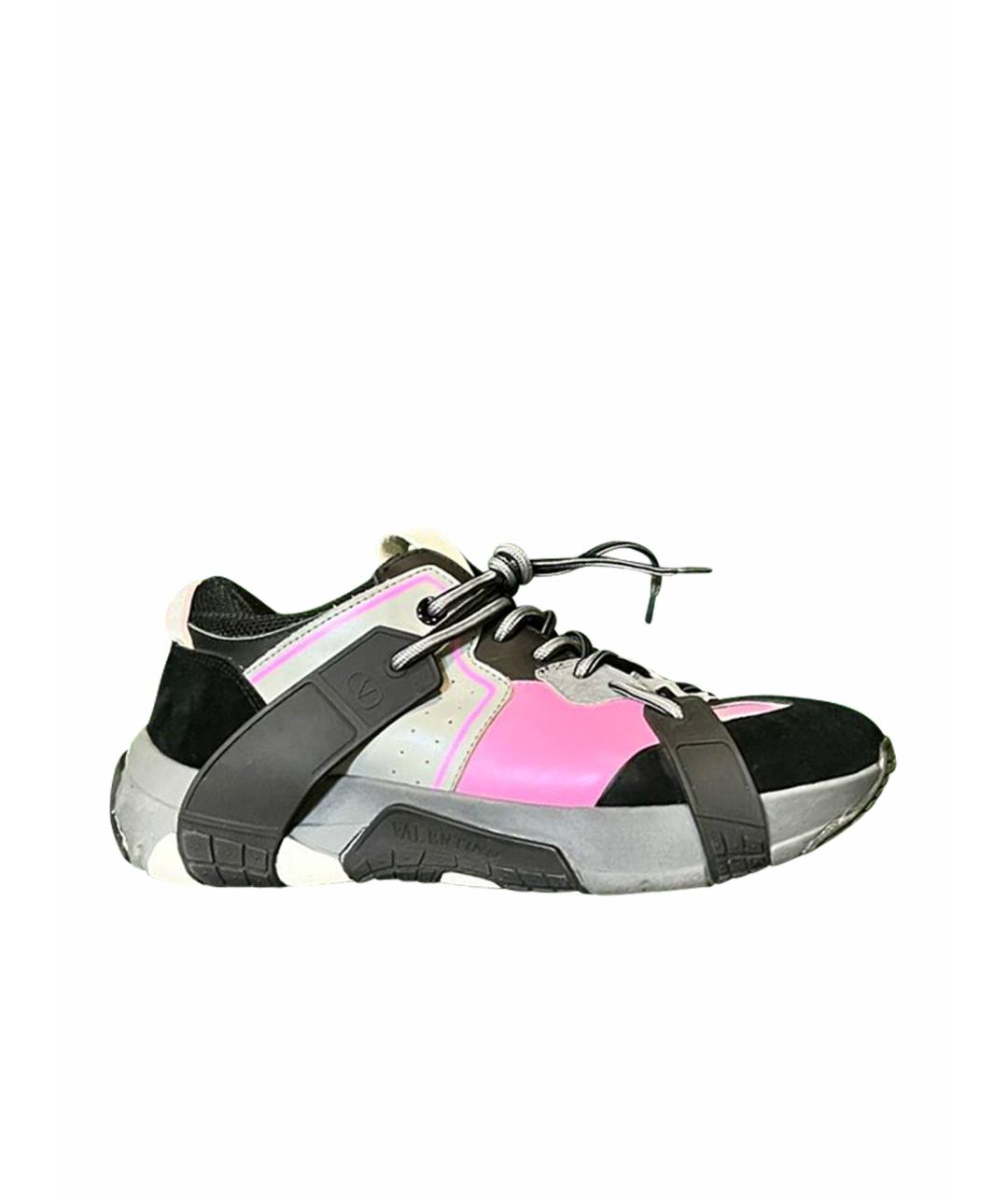 VALENTINO Черные кожаные кроссовки, фото 1