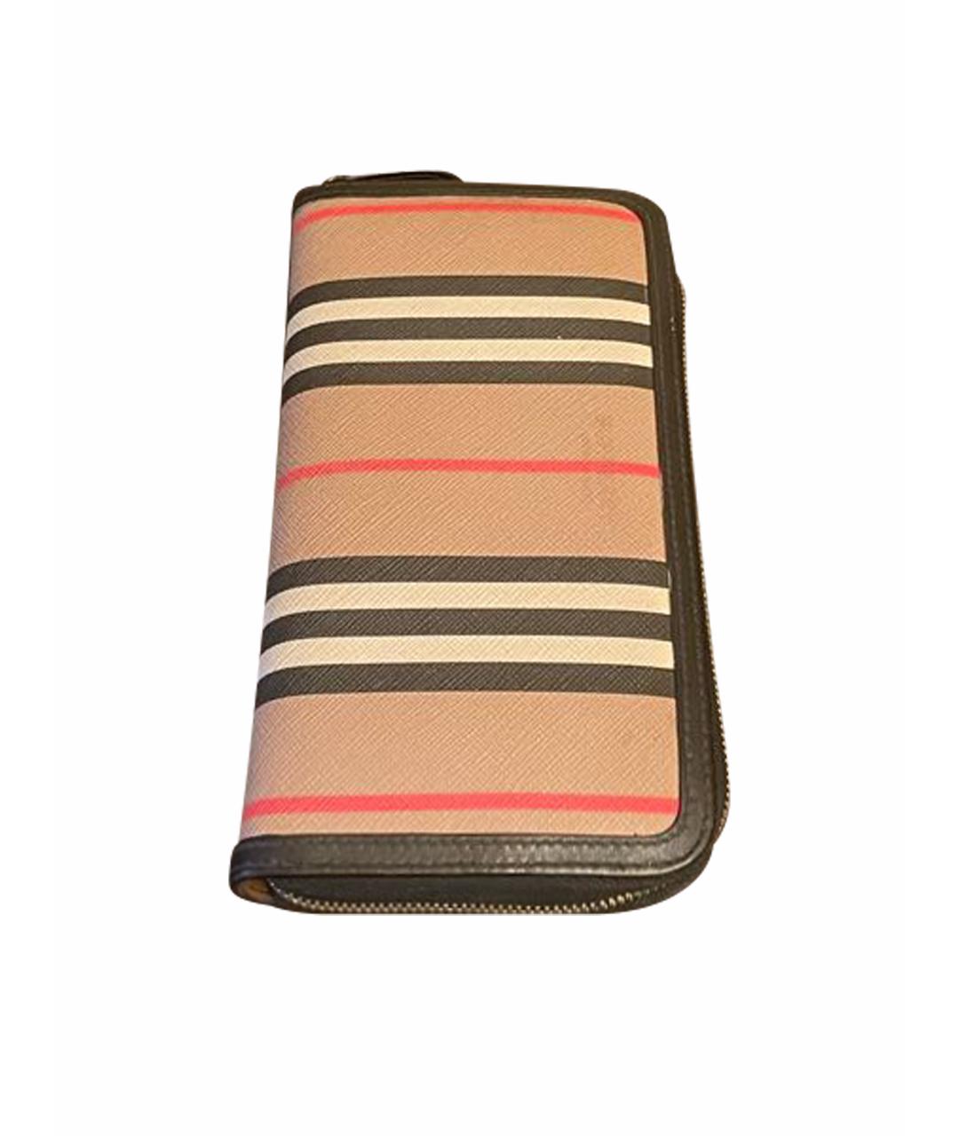 BURBERRY Бежевый кожаный кошелек, фото 1