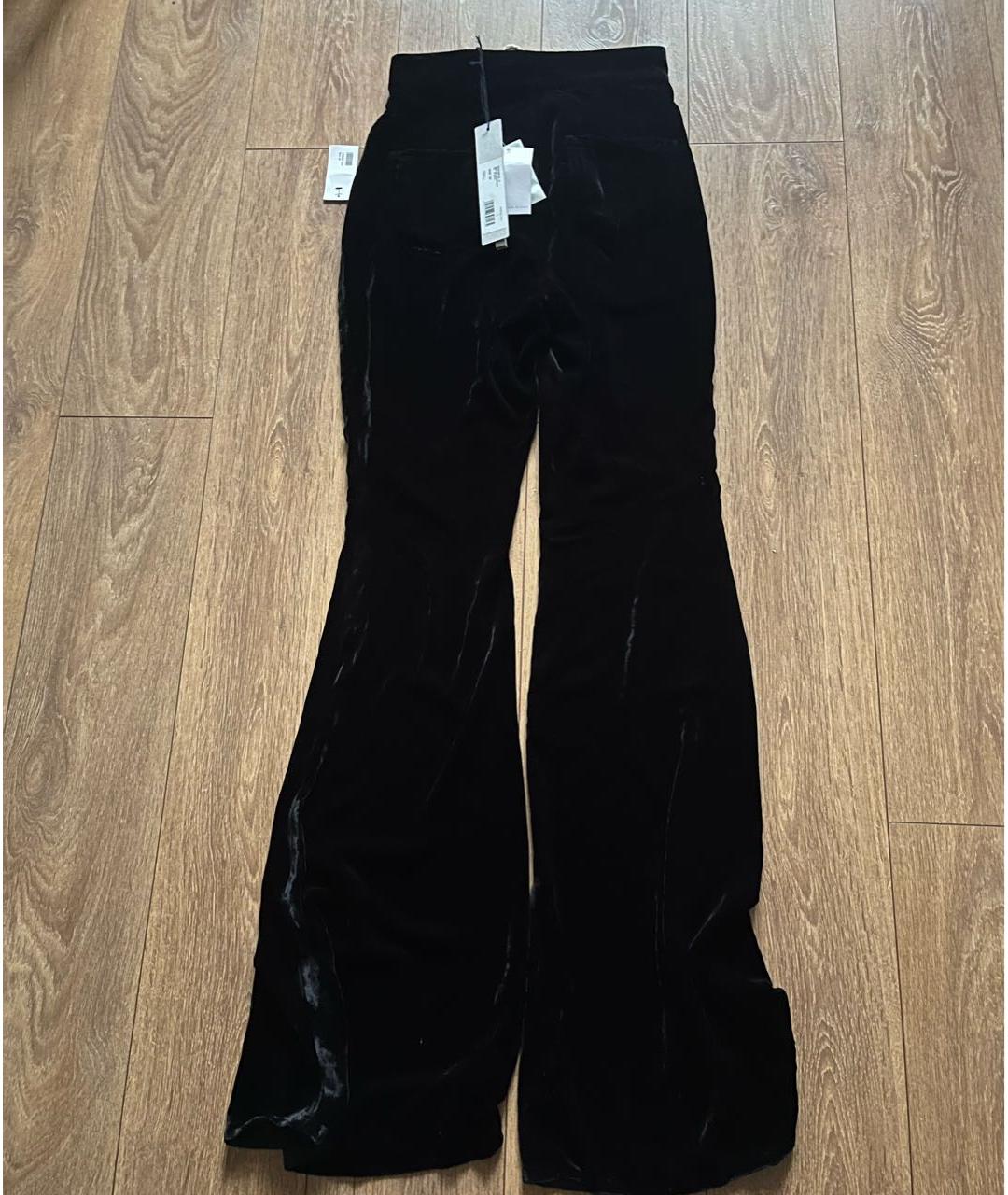 RICK OWENS Черные вискозные брюки широкие, фото 4