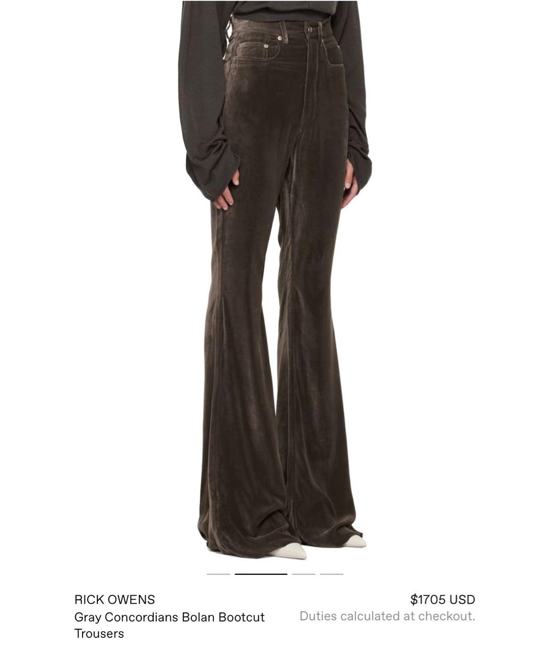 RICK OWENS Черные вискозные брюки широкие, фото 8