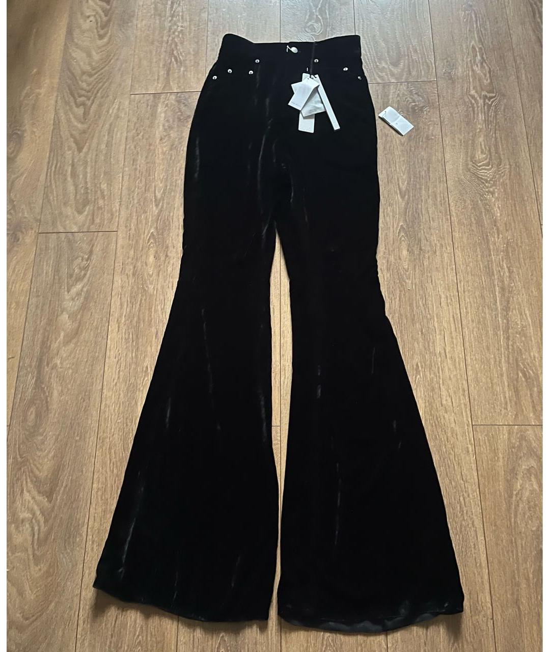 RICK OWENS Черные вискозные брюки широкие, фото 3