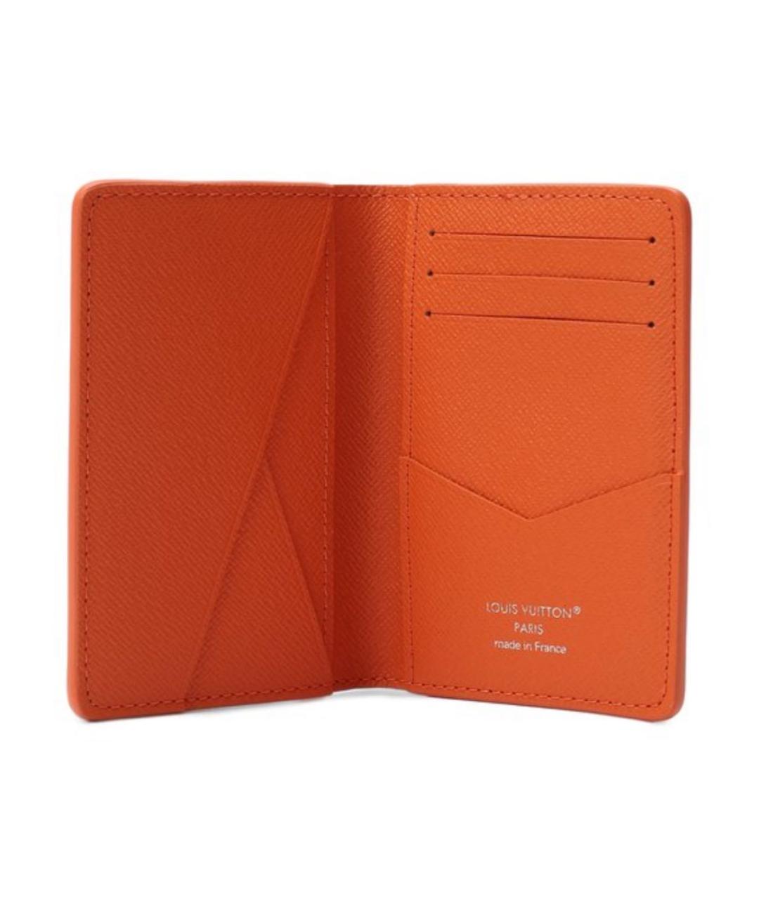 LOUIS VUITTON Оранжевый кожаный кардхолдер, фото 3