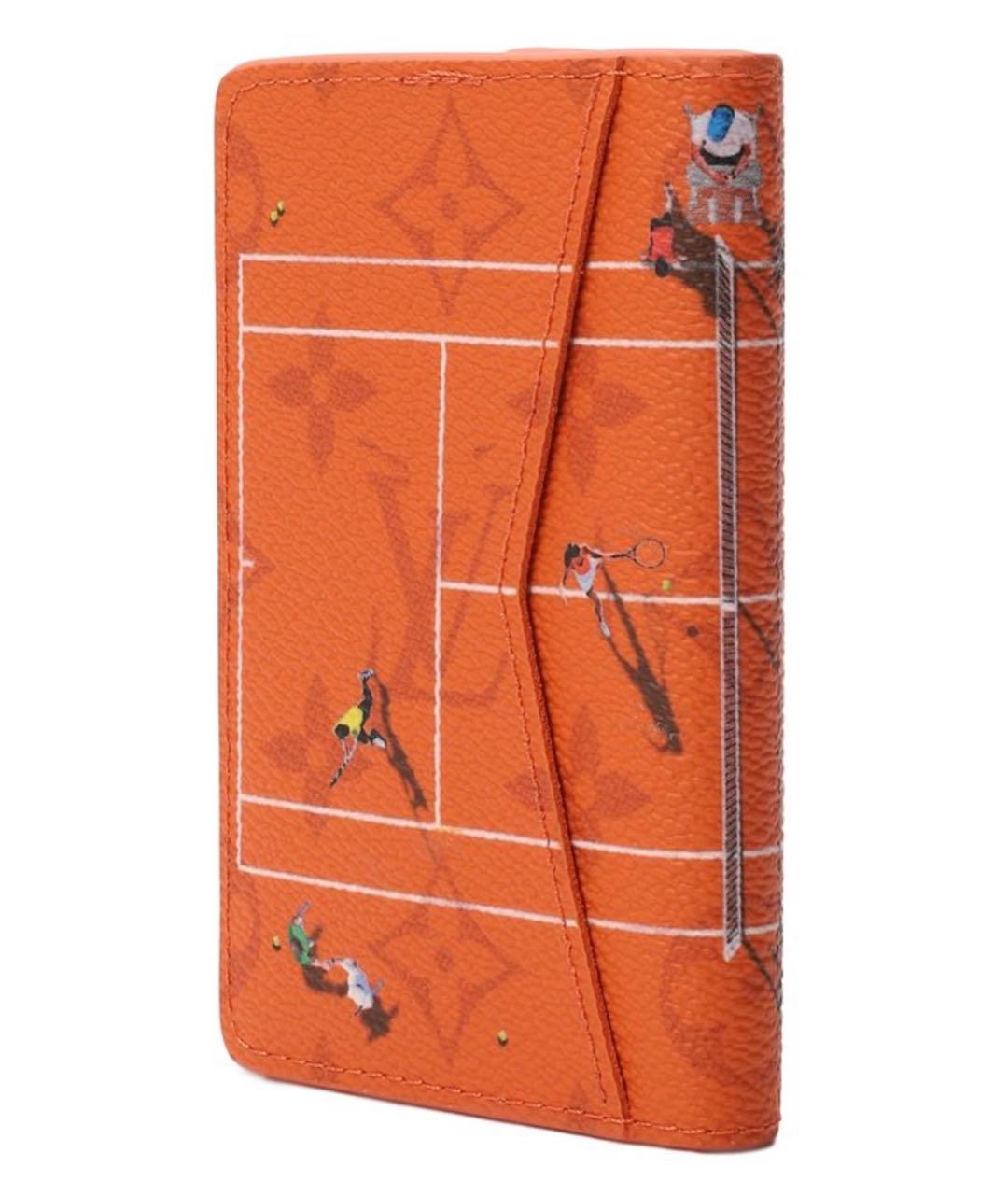 LOUIS VUITTON Оранжевый кожаный кардхолдер, фото 2