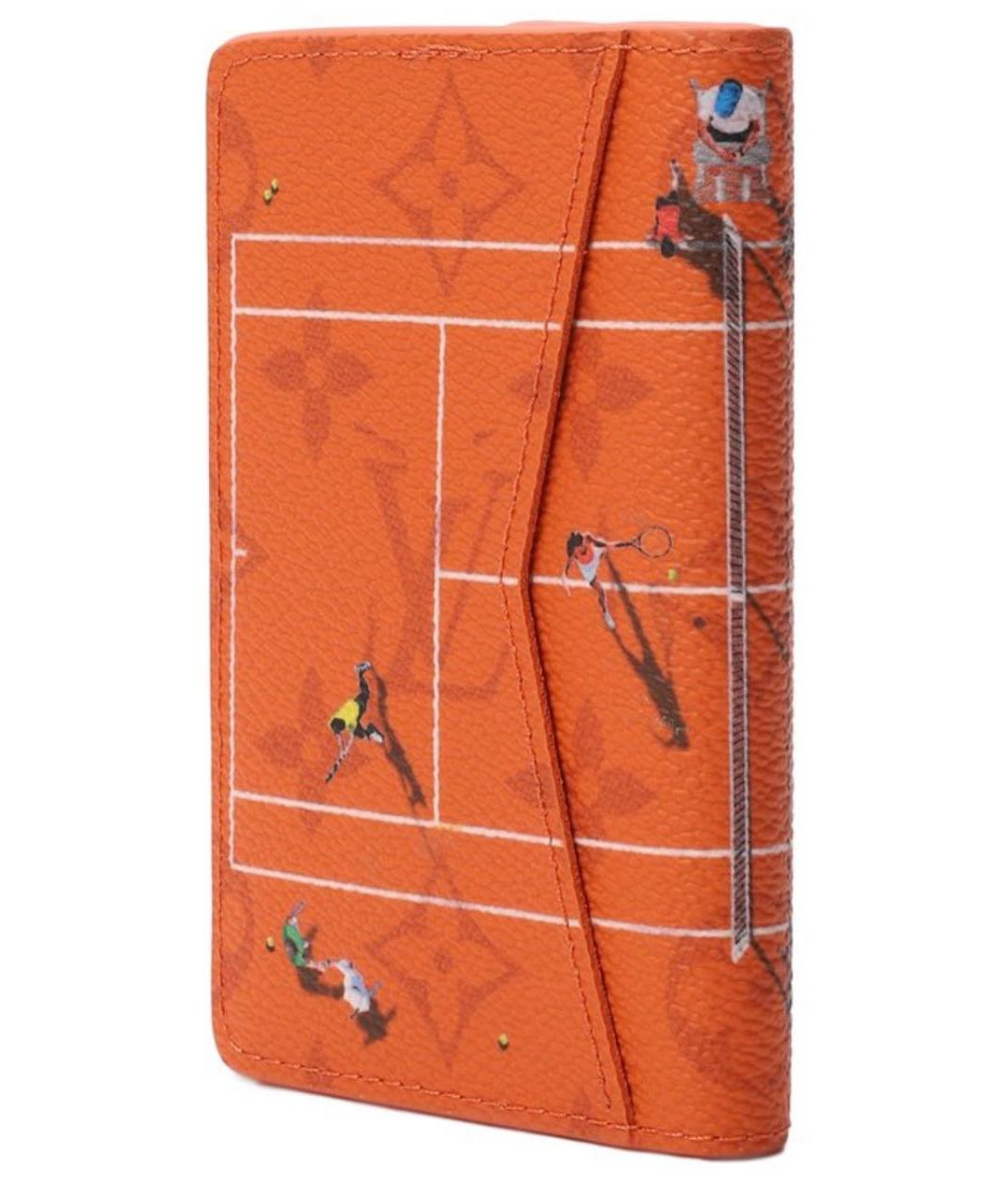 LOUIS VUITTON Оранжевый кожаный кардхолдер, фото 2