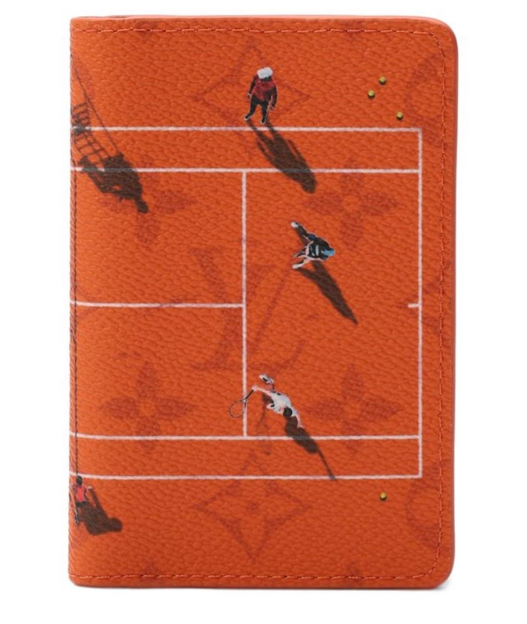 LOUIS VUITTON Оранжевый кожаный кардхолдер, фото 1