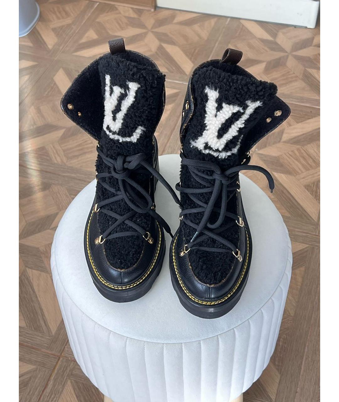 LOUIS VUITTON Черные кожаные ботинки, фото 2