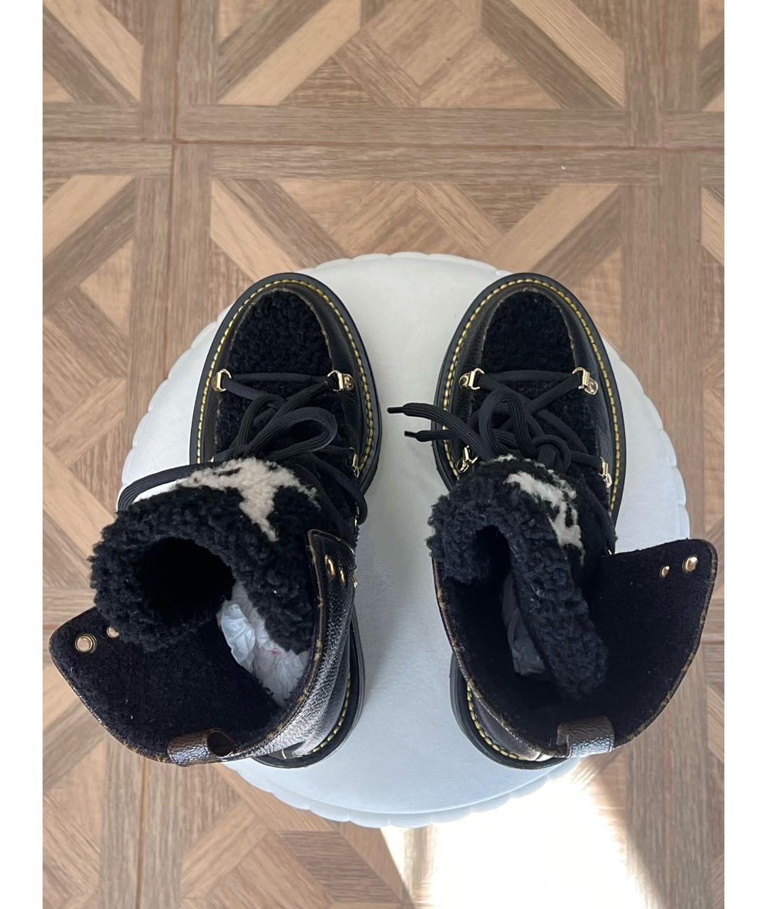 LOUIS VUITTON Черные кожаные ботинки, фото 3